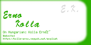 erno kolla business card